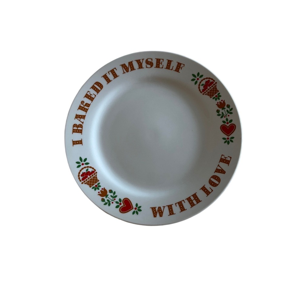 Vintage 1982 Avon I Baked It Myself With Love Decorative Plate Folk Art